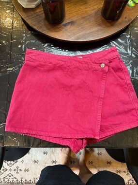 GREY LAB Fuchsia Wrap-Front Skort
